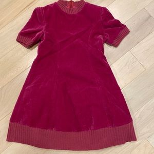 Loredana pink velvet lined padded shoulders dress 5-6